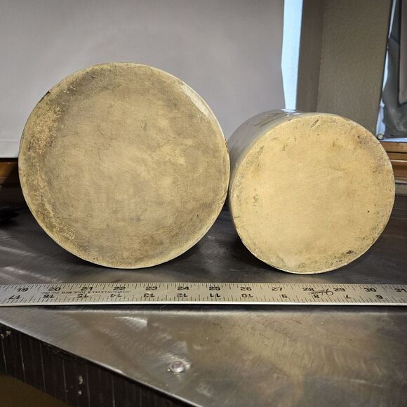 2 Antique Primitive Stoneware Pottery Crock Jug / Whiskey Moon shine - Picture 5 of 9